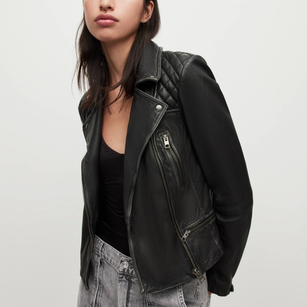 All Saints Cargo Leather Biker Jacket